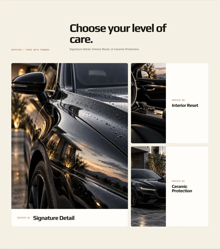 Commercial Conversion service presentation using a fast comparison layout